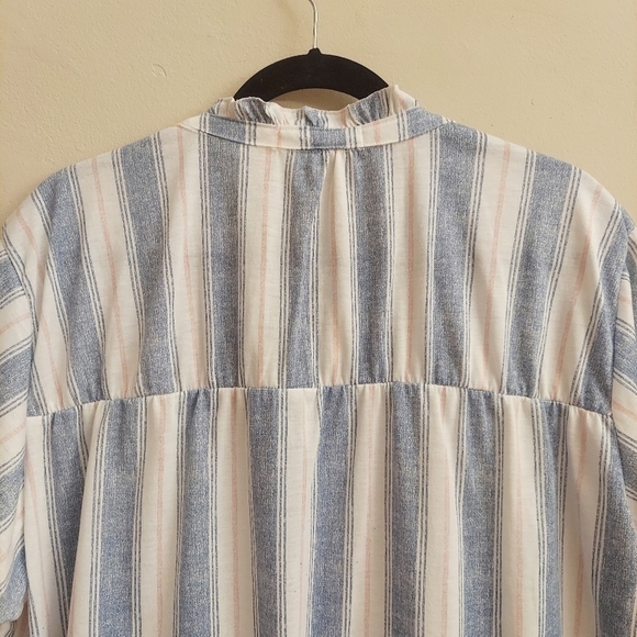 EDEN & OLIVIA Striped Button Down Short Sleeve Top - Picture 6 of 9